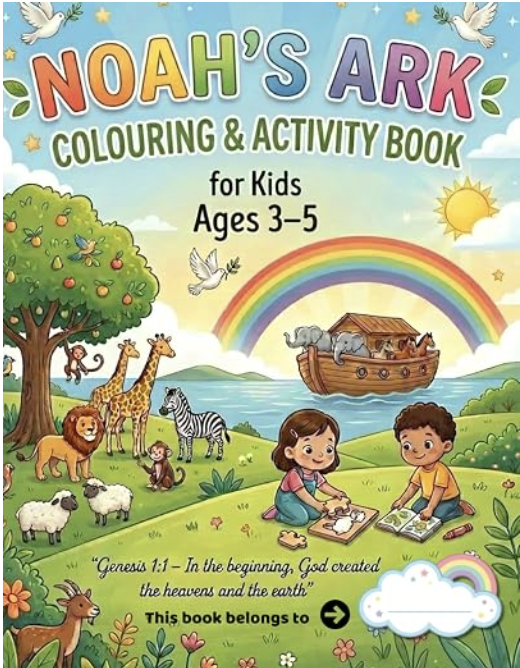 Noah's Ark Colouring & Activity Book for Kids Ages 3–5 front cover